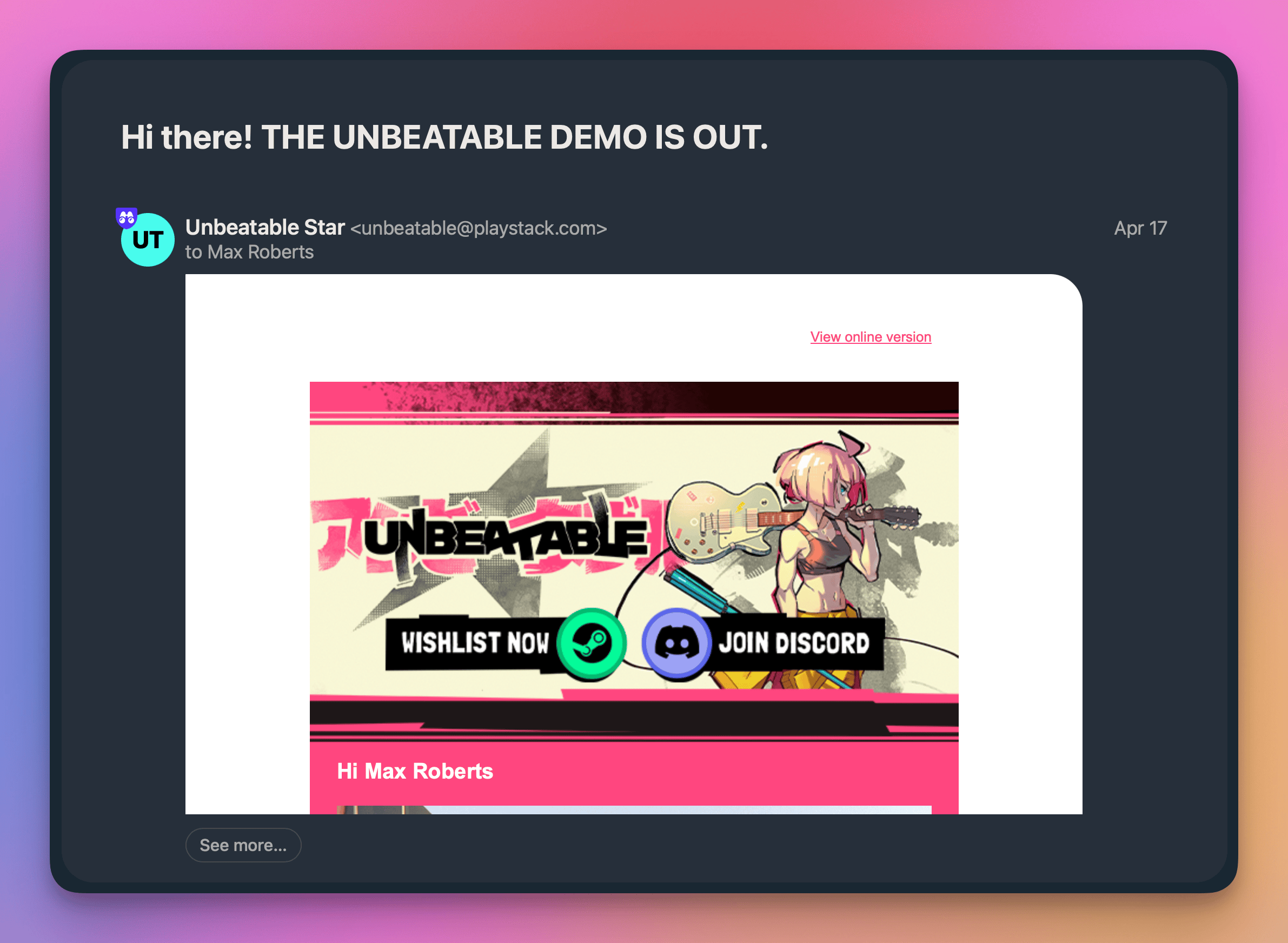 250418_Unbeatable Demo Email