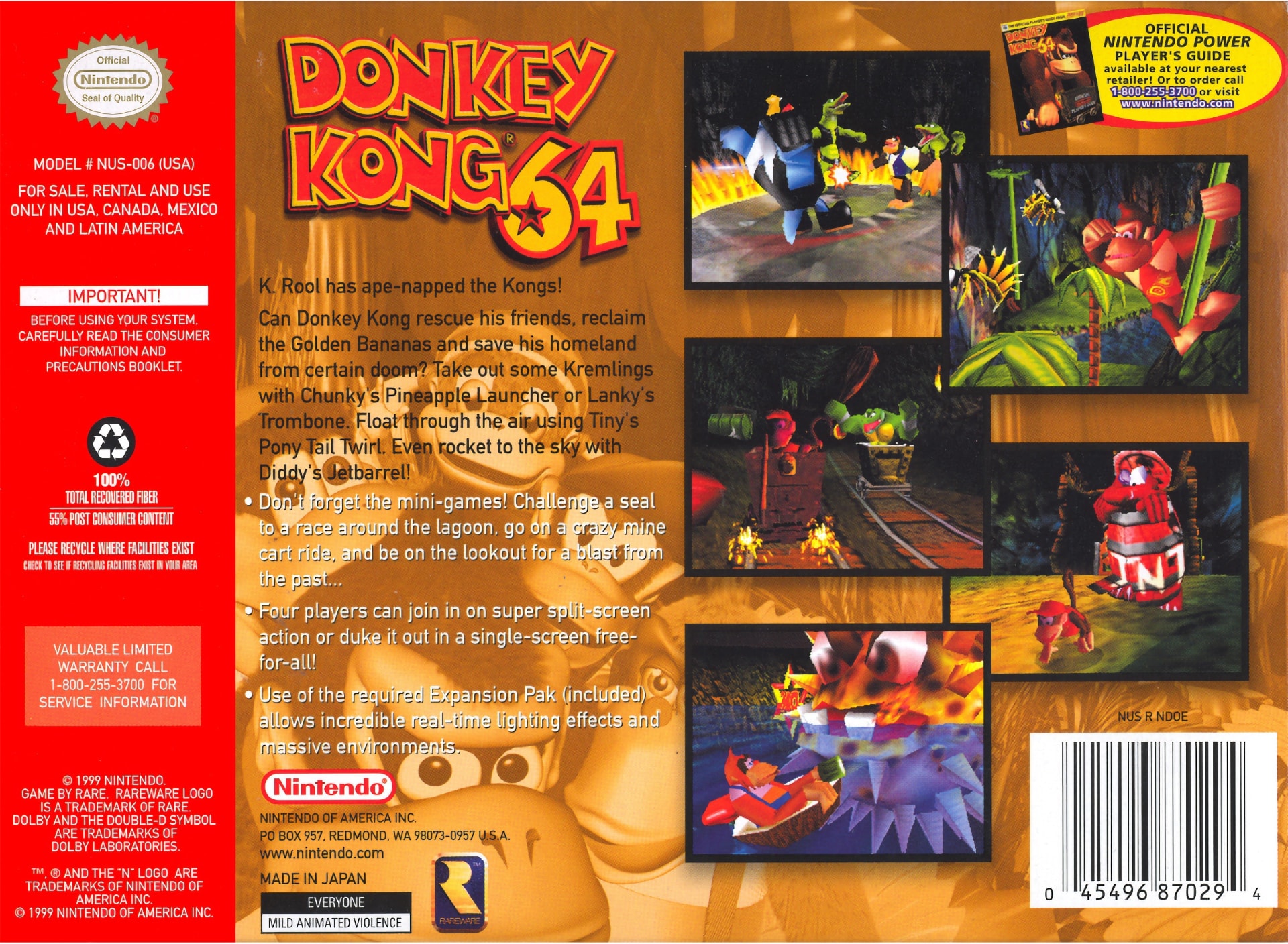 Donkey Kong 64 Box Art_Back
