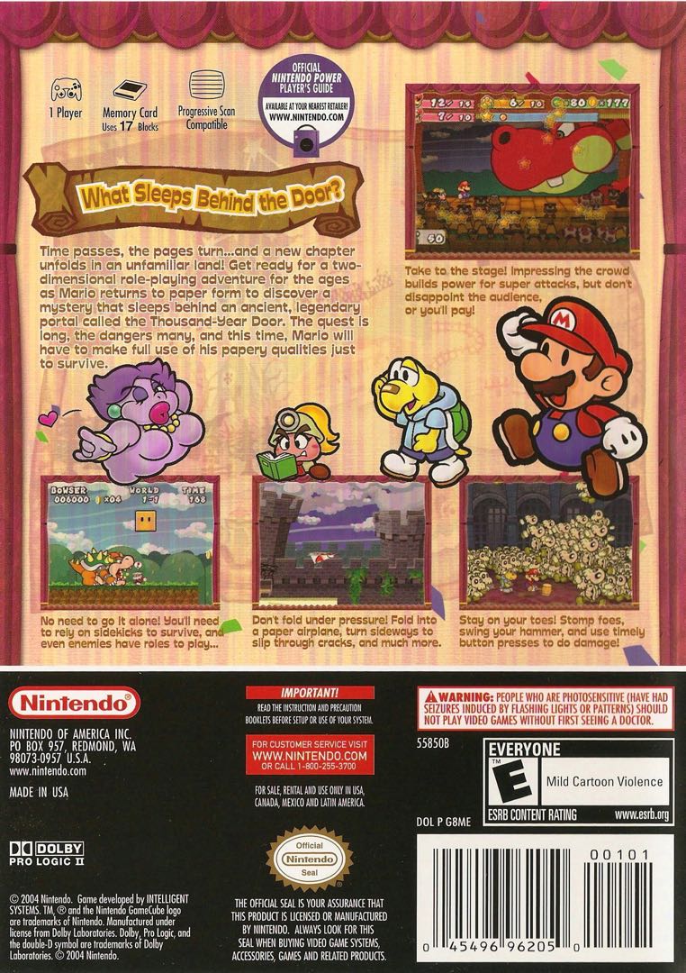 Paper Mario - The Thousand-Year Door Box Art - Back