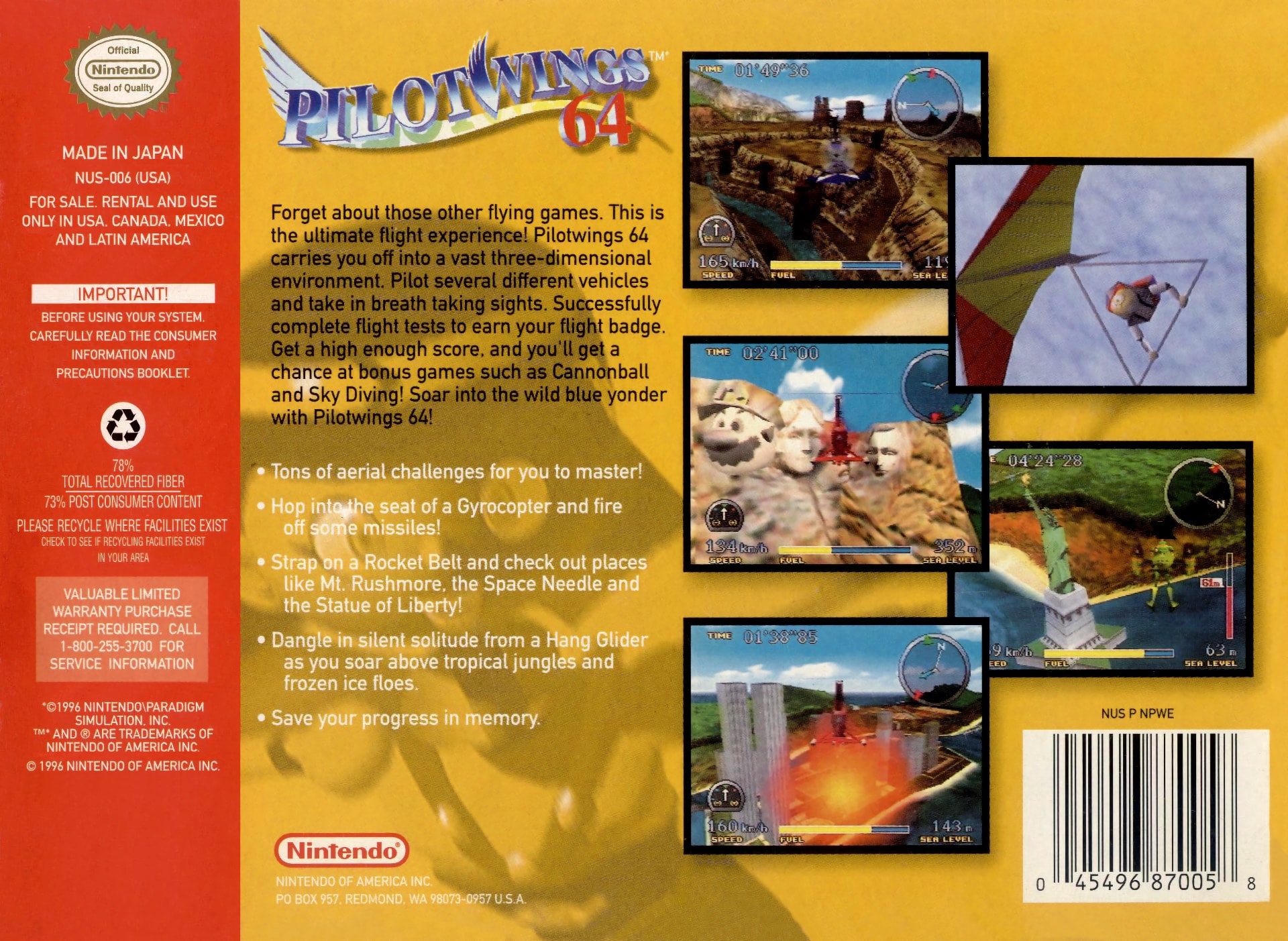 Pilotwings 64 Box Art_Back