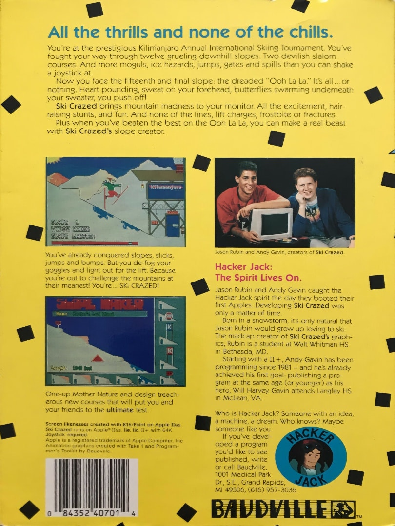 Ski Crazed Box Art - Back