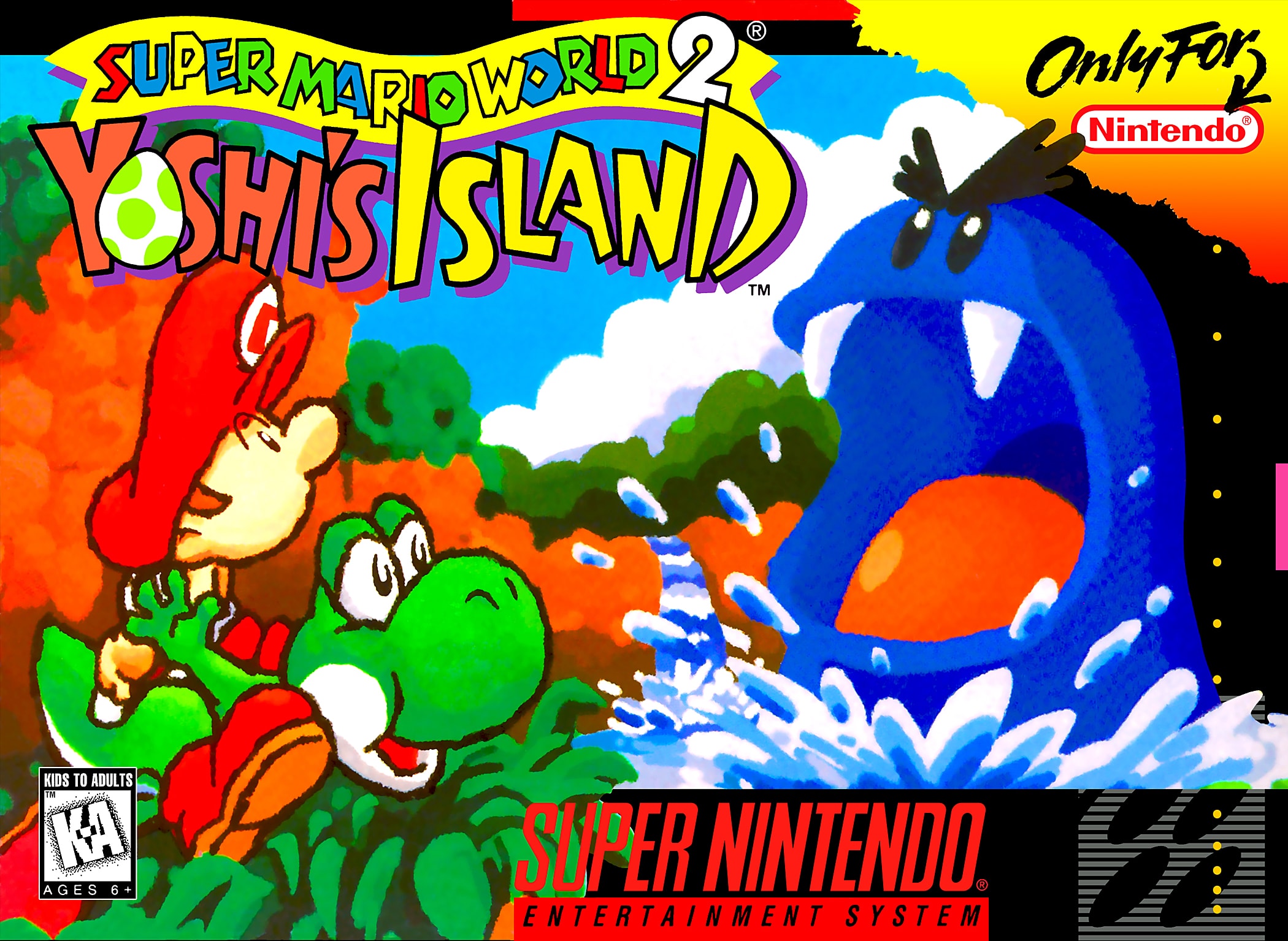 Super Mario World 2 - Yoshis Island Box Art_Front