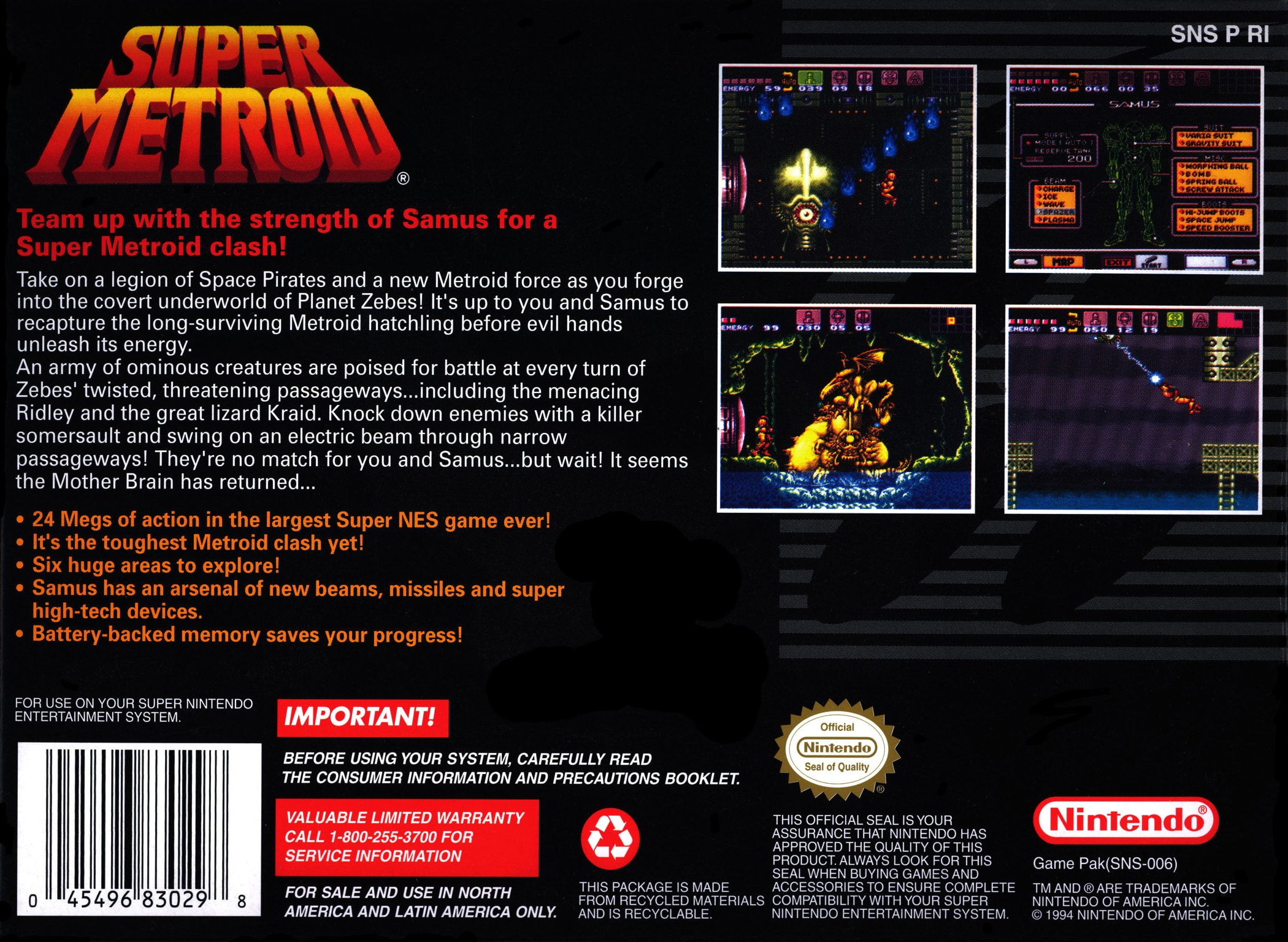 Super Metroid Box Art_Back