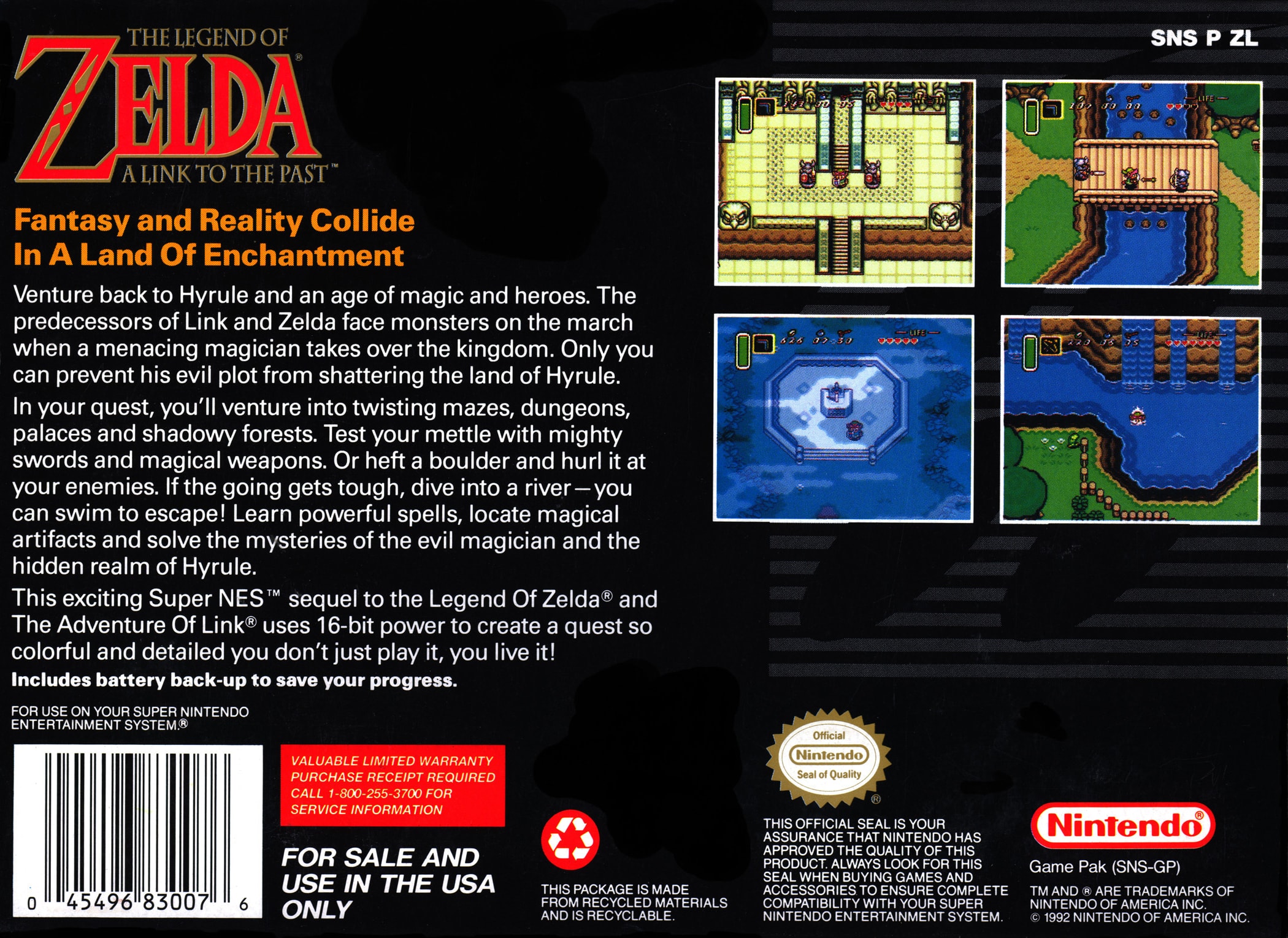 The Legend of Zelda - A Link to the Past Box Art_Back