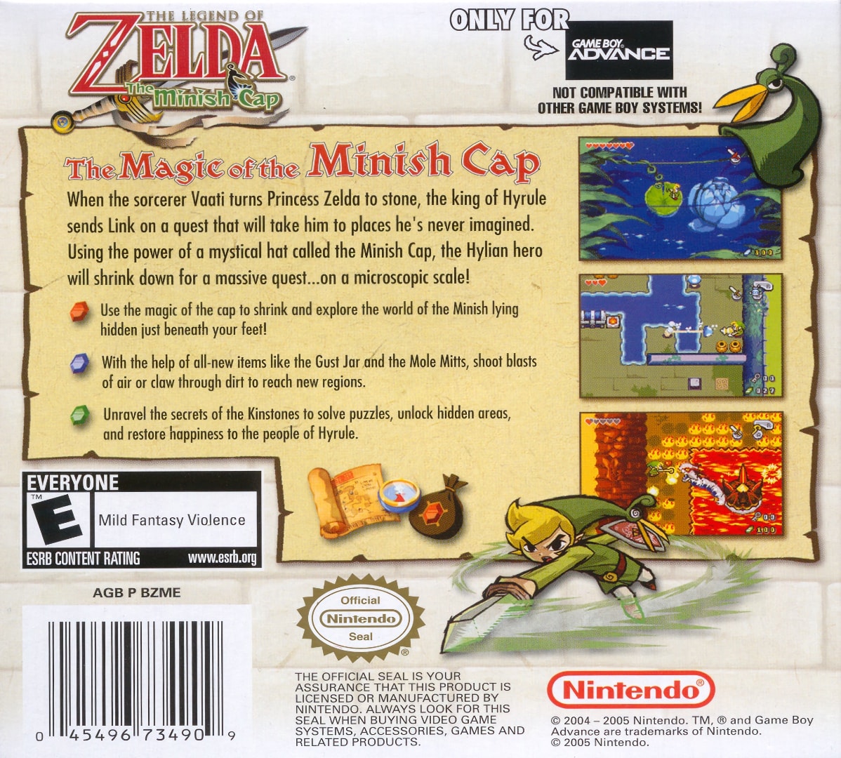 The Legend of Zelda - The Minish Cap Box Art - Back