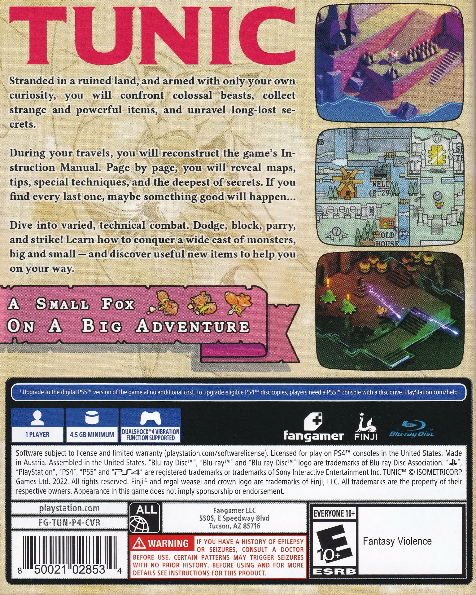 Tunic Box Art - Back