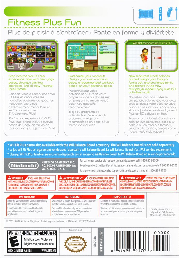 Wii Fit Plus Box Art - Back