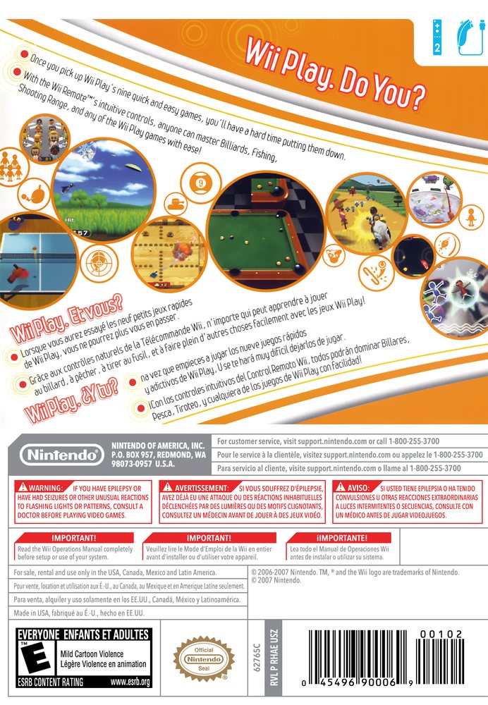 Wii Play Box Art - Back